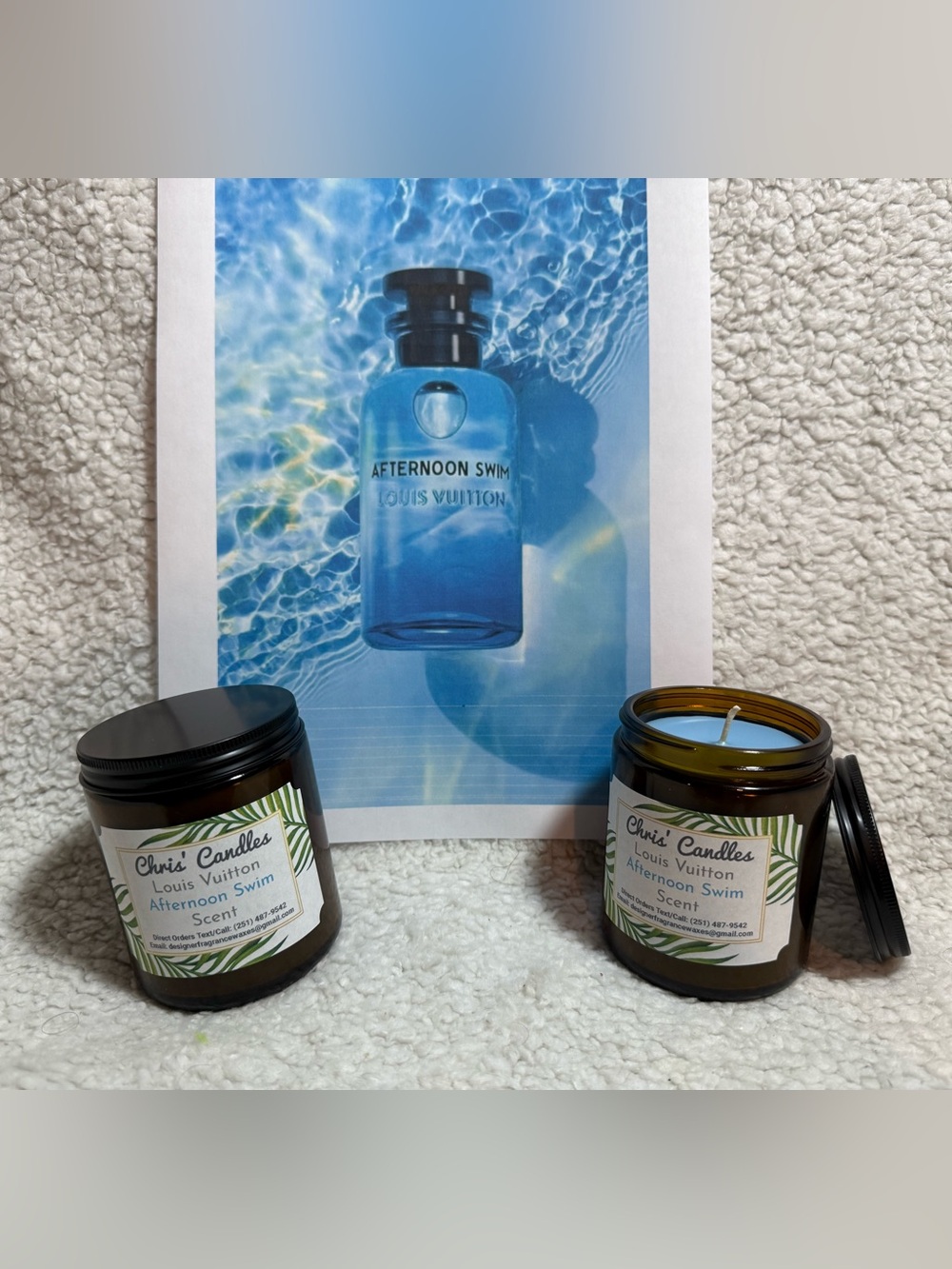 Two 9oz LV Afternoon Swim Scent Candles (type)